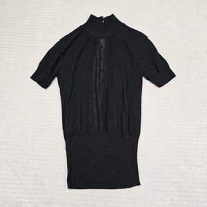 Women's Fabrika‎  Open Front  Black Shirt No Size Tag Measures XS/Small